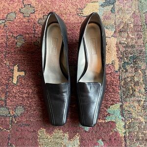 Anne Klein Square Toe Mules Loafers 6.5 90s Minimalist Office Business Casual